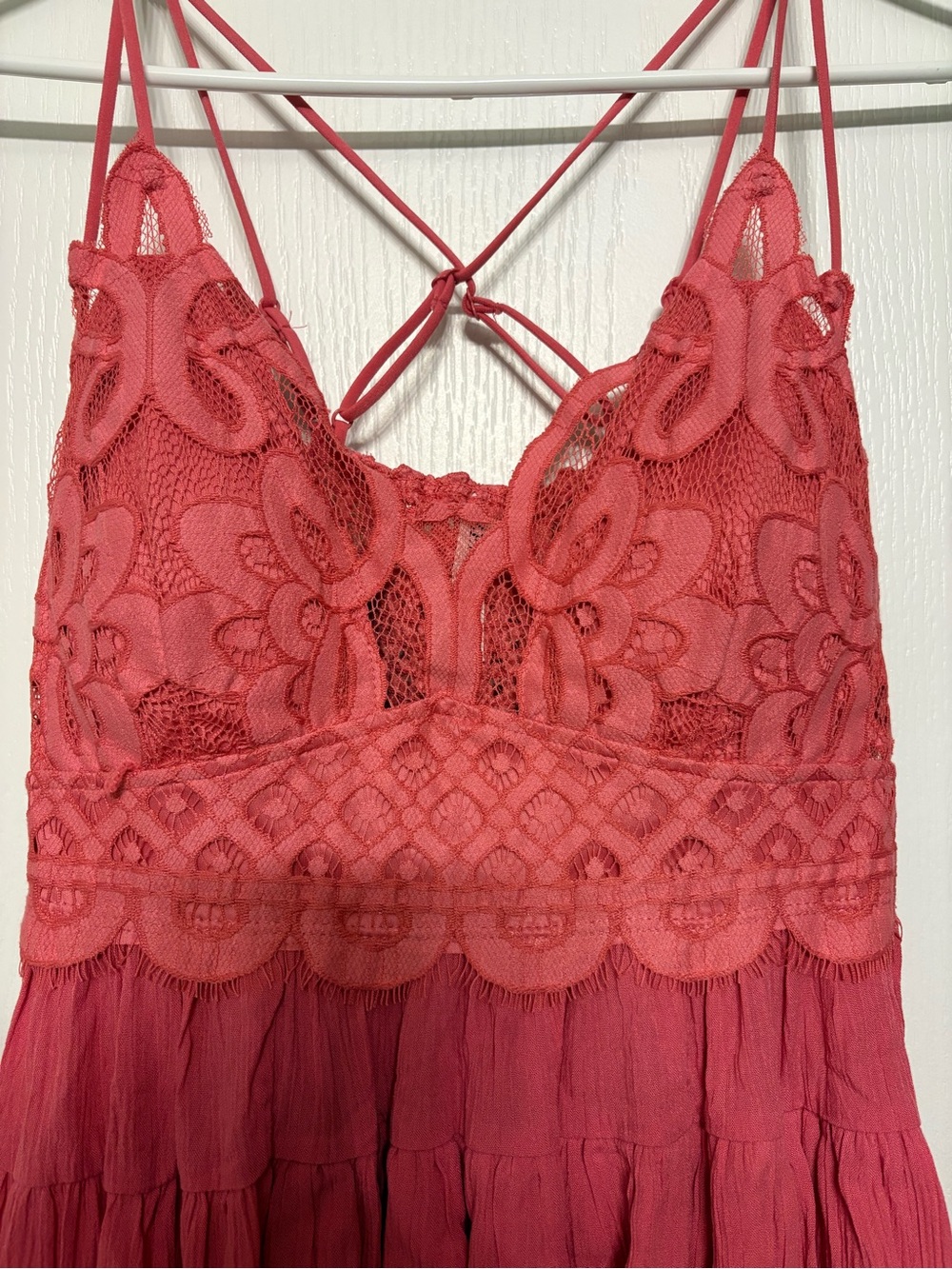 Zenana Outfitters Lace Ruffle Camisole - Brick Red - Picture 5 of 9